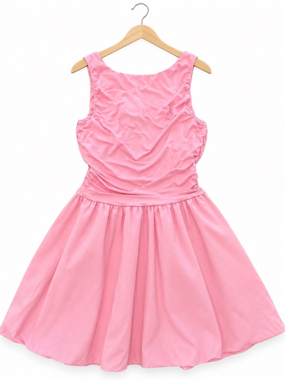 NWT Zesica Pink Barbiecore Sleeveless Bubble Hem mini Dress balletcore Medium
